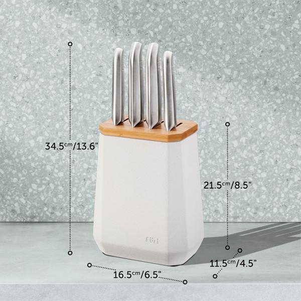Furi Stone Knife Block Snow Terrazzo Set 5 Piece - Image 8