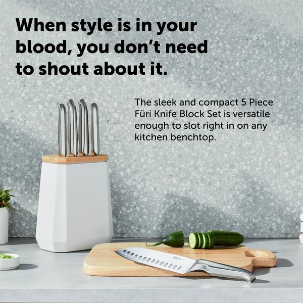 Furi Stone Knife Block Snow Terrazzo Set 5 Piece - Image 9