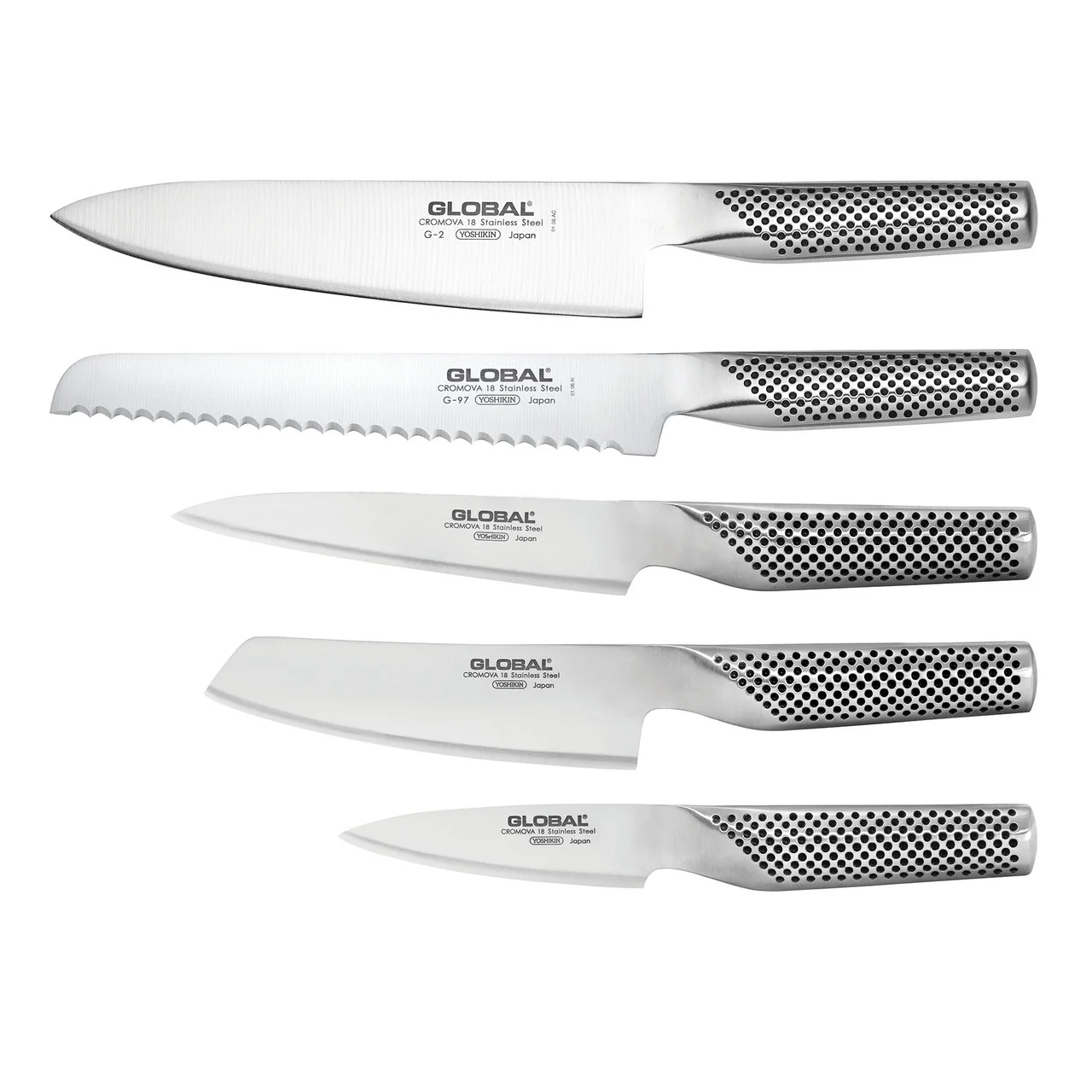 Global UKU 6 Piece Knife Block Set - Walnut - Image 2