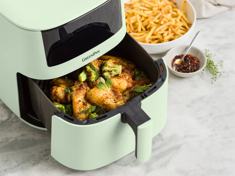GreenPan Bistro XXL PFAS Free Coloured Air fryer Mint Green - 7.2L - Image 3