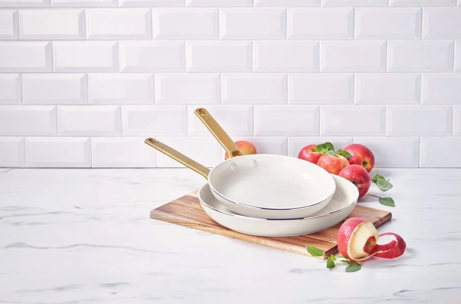 GreenPan Padova 2 Piece PFAS Free Frypan 26/30cm Cream - Image 2