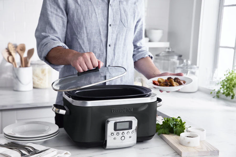 GreenPan Slow Cooker 6L - Black Nonstick - Image 6