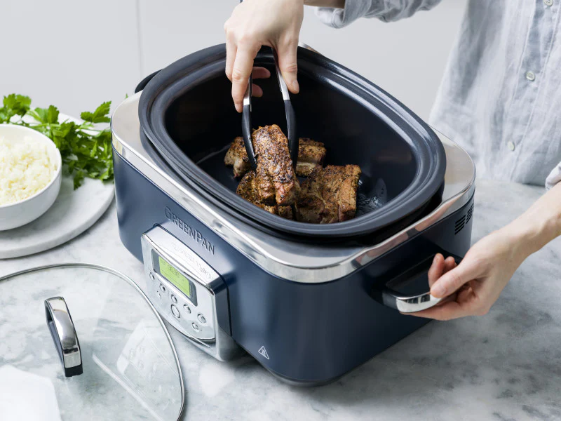 GreenPan Slow Cooker 6L PFAS Free - Oxford Blue - Image 4