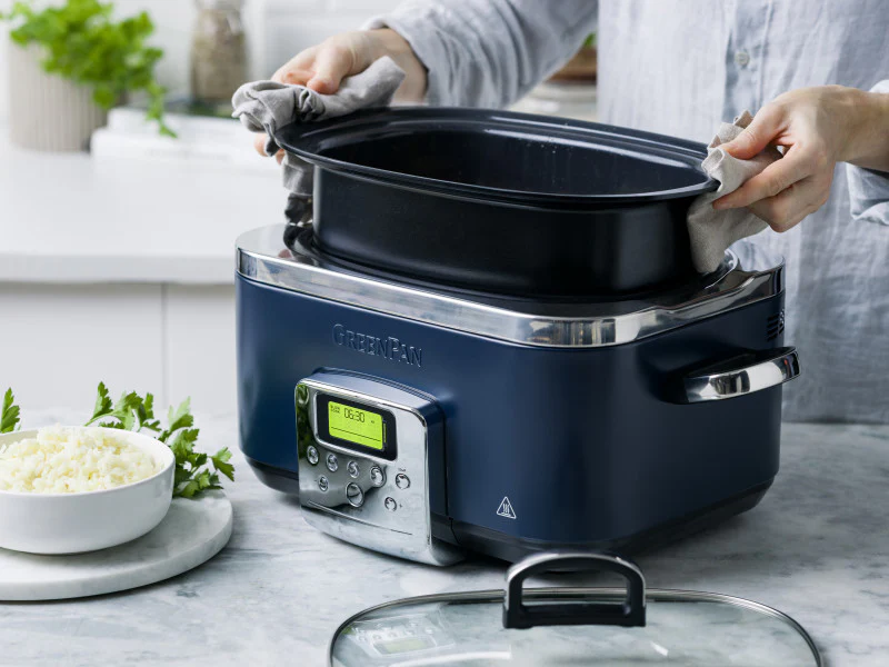 GreenPan Slow Cooker 6L PFAS Free - Oxford Blue - Image 5