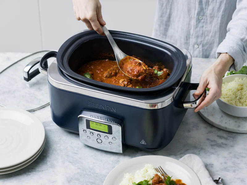 GreenPan Slow Cooker 6L PFAS Free - Oxford Blue - Image 9
