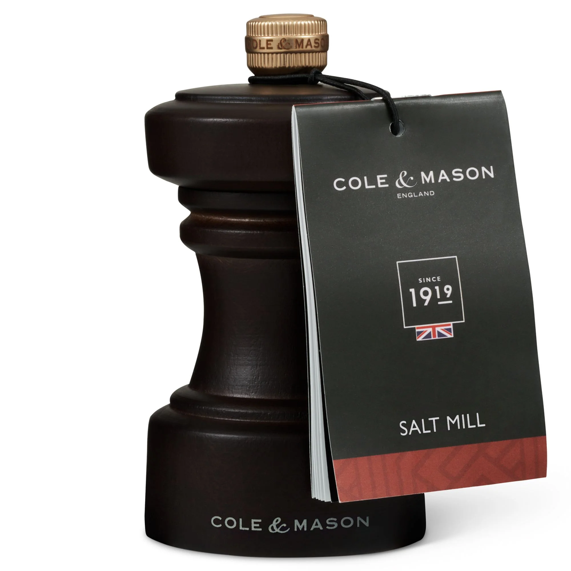 Cole & Mason Hoxton Chocolate Wood Salt Mill Beech wood - 104mm - Image 5