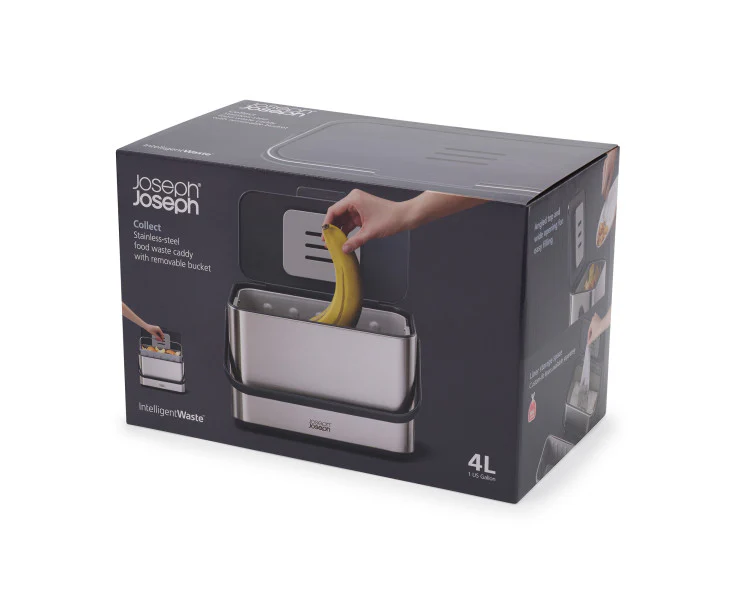 Joseph Joseph Collect Stainless Steel Food Waste Caddy - 4L - Image 4