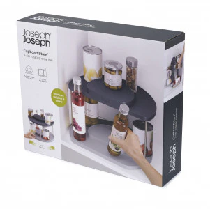 Joseph Joseph CupboardStore 2-tier Rotating Organiser – Grey - Image 2