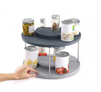 Joseph Joseph CupboardStore 2-tier Rotating Organiser – Grey - Image 3