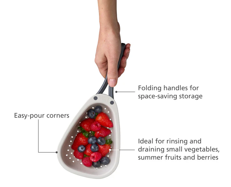 Joseph Joseph Droplet Mini Compact Colander with folding handles - Image 3
