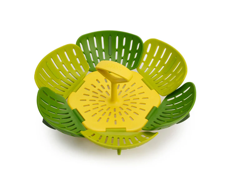 Joseph Joseph Duo Folding Steamer Basket (Green) - Self-adjusting design fits a variety of pan sizes – minimum 18 cm (7 inches) - Image 2