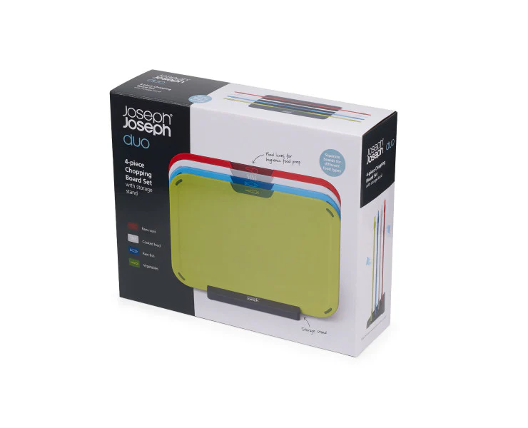 Joseph Joseph Duo 4-piece Chopping Board Set with Storage Stand - Image 2