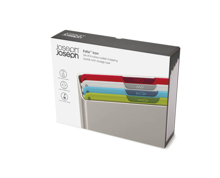 Joseph Joseph Folio Icon Multicolour Chopping Board Set Regular Steel Case – 4 piece - Image 2