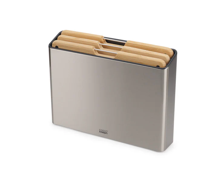 Joseph Joseph Folio Bamboo Chopping Board Set Stainless-Steel Case – 3 Piece