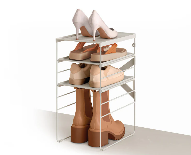Joseph Joseph Level Adjustable Shoe Rack Polypropylene Ecru – Single - Image 3