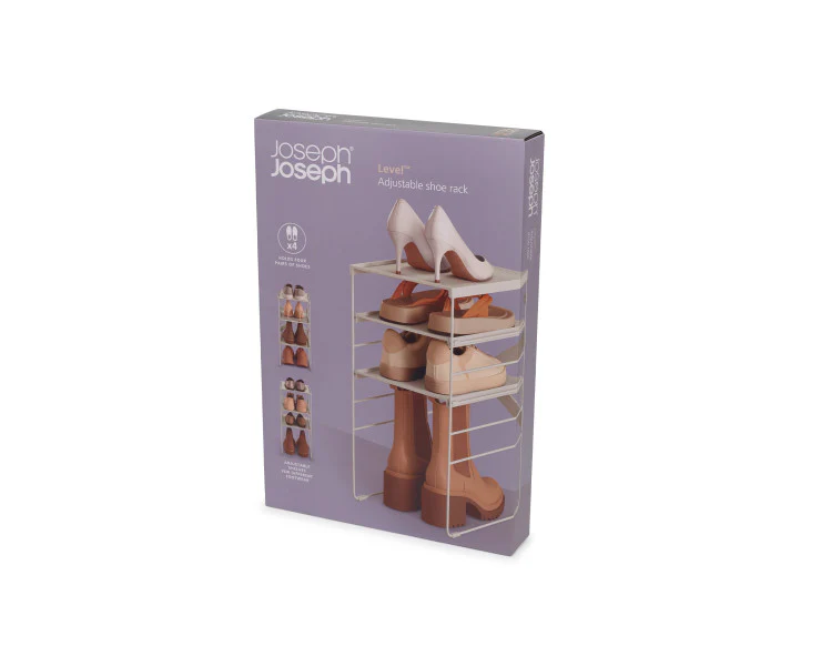 Joseph Joseph Level Adjustable Shoe Rack Polypropylene Ecru – Single - Image 4