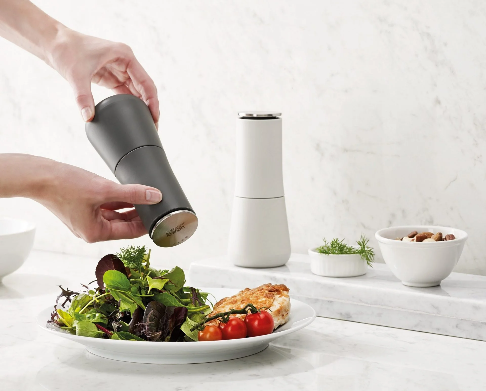 Joseph Joseph Milltop™ Salt & Pepper Mills - Sky - Image 9