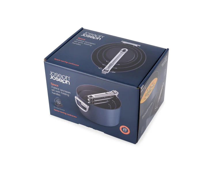 Joseph Joseph Space 3 Piece Non-Stick Saucepan Set - Image 2