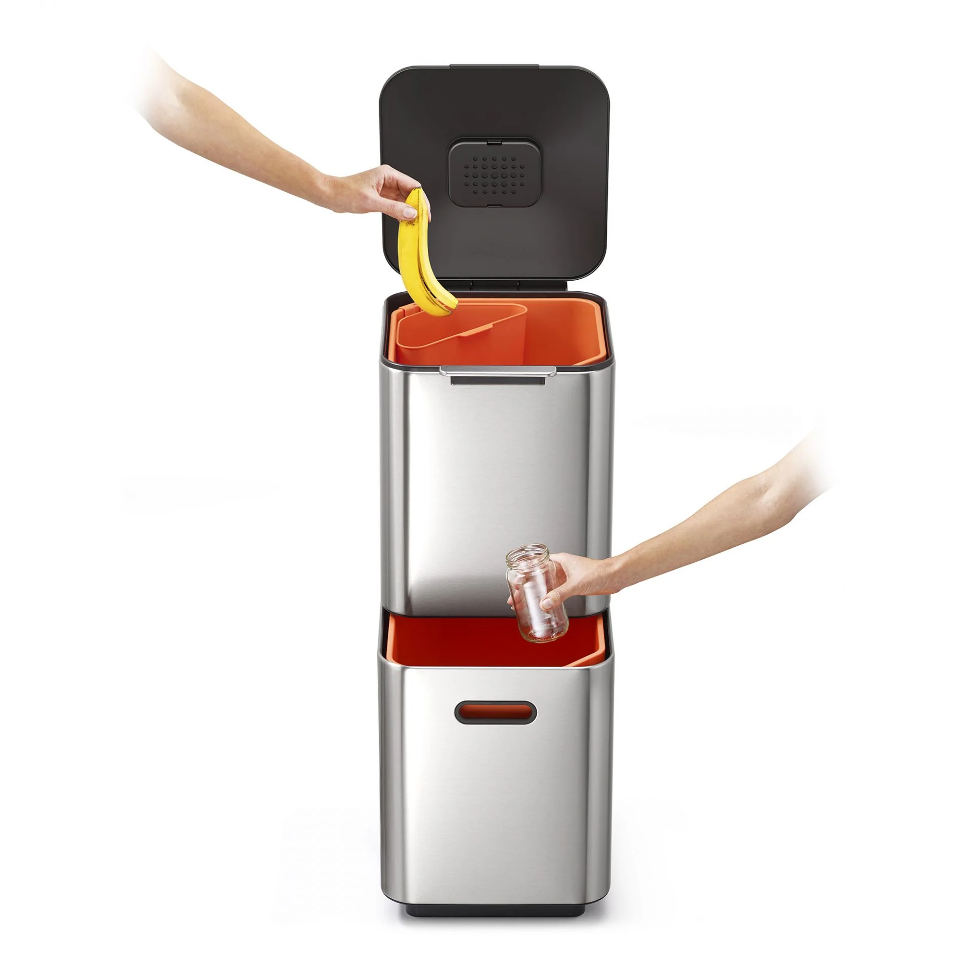 Joseph Joseph Totem Stainless Steel - 40L (2 x 20-litre compartments for separating waste & recycling) - Image 5