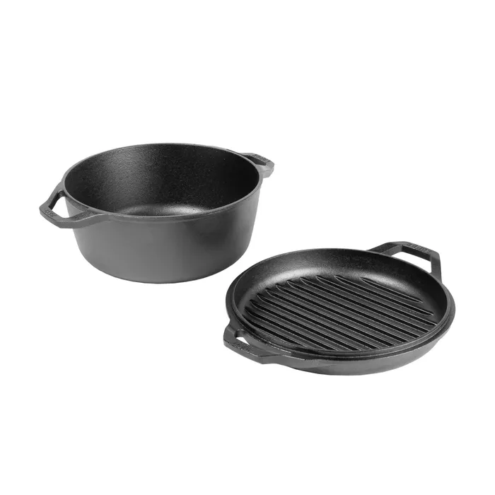 Lodge Chef Collection Double Cast Iron Induction Dutch Oven - 5.7L - Image 4
