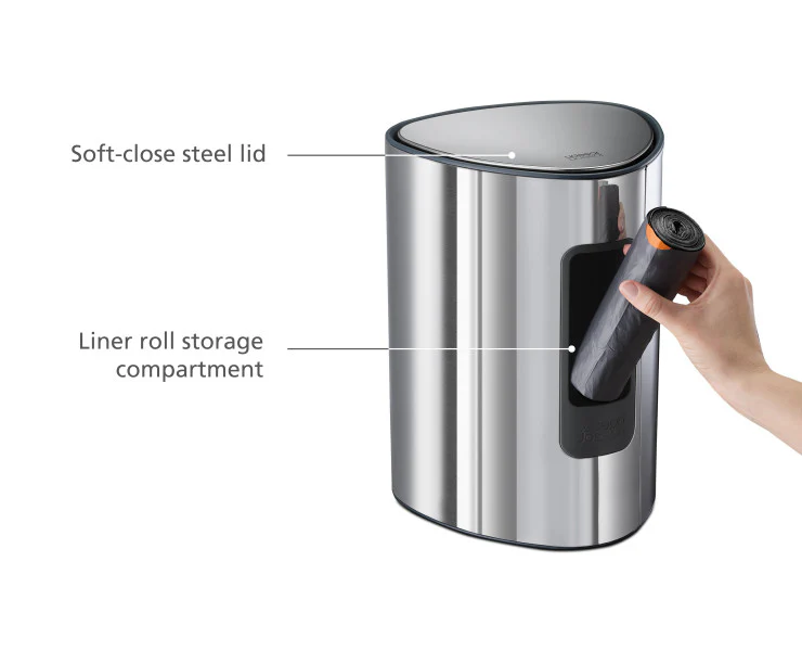 Joseph Joseph Luxe Stainless Steel Pedal Bin – 5L - Image 2