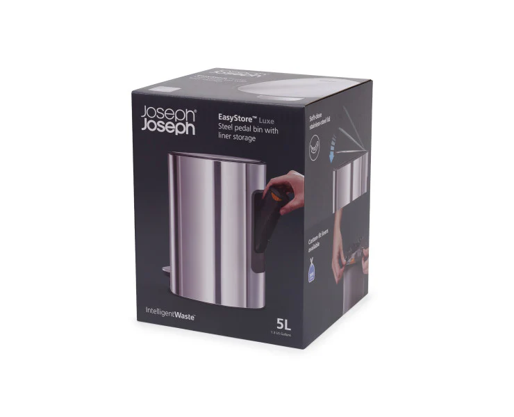 Joseph Joseph Luxe Stainless Steel Pedal Bin – 5L - Image 3