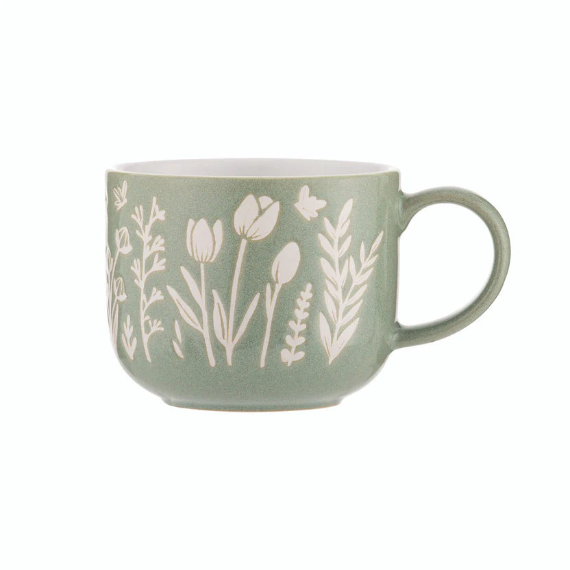 Mason Cash In the Meadow Green Tulip Mug, 400ml