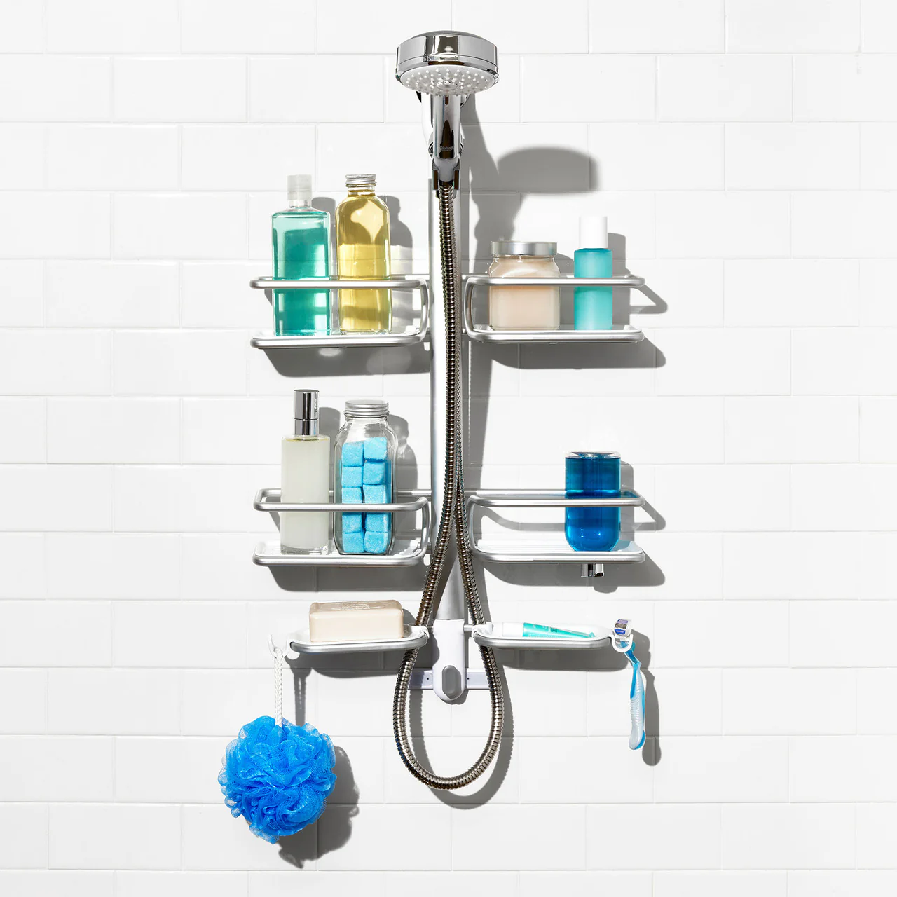 OXO Good Grips Aluminum Hose Keeper Shower Caddy