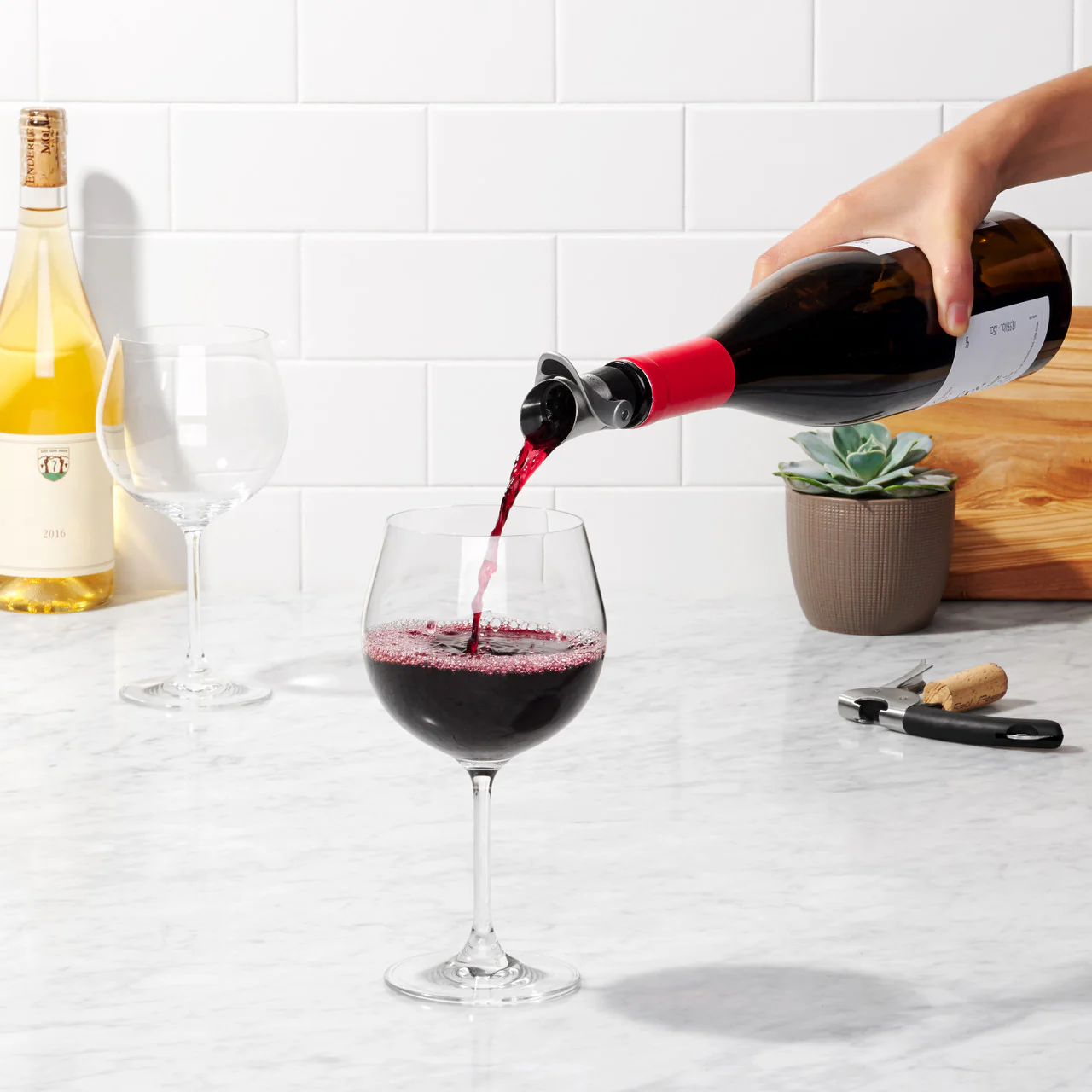 OXO Good Grips Steel Wine Stopper & Pourer - Image 3