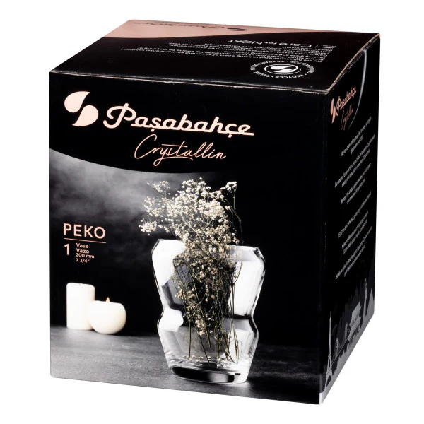 Pasabahce Peko Glass Handmade Vase 20cm - Image 2