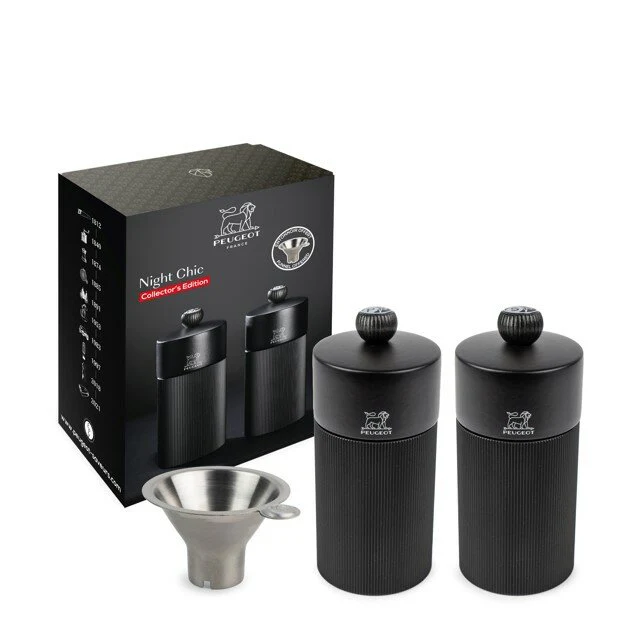 Peugeot Night Chic Line Manual Pepper Salt Mills Matte Black