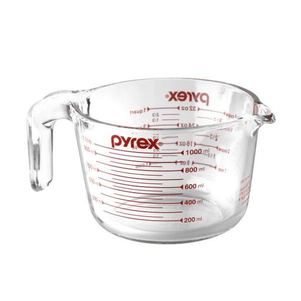 Pyrex Measuring Jug Borosilicate Glass - 1L (4 Cups)