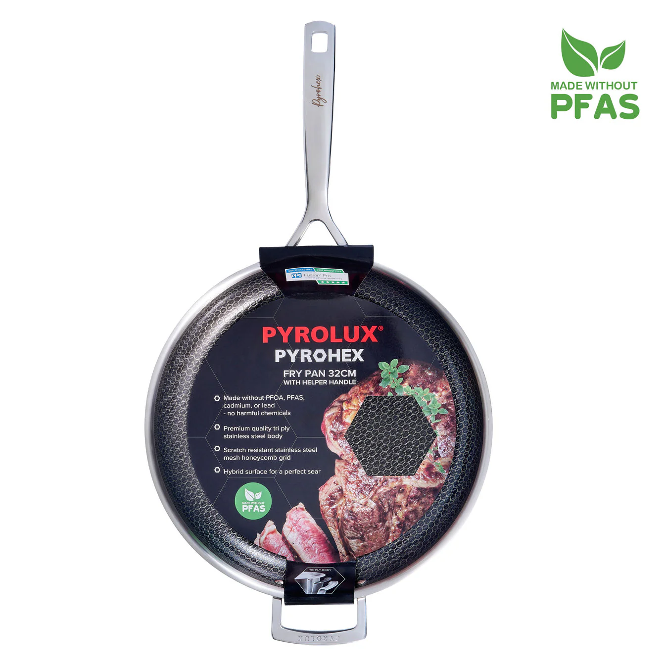 Pyrolux Pyrohex Fry Pan With Helper Handle 32cm - Image 5
