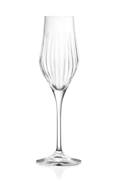 Rcr Crystal Timeless Flute Glasses 230ml Set 6