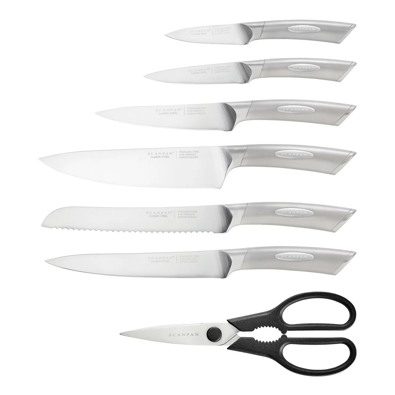 Scanpan Classic Steel 8 Piece Eclipse Knife Block Set - Image 2