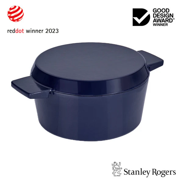 Stanley Rogers Cast Iron French Oven Mid Blue 24cm - Image 3