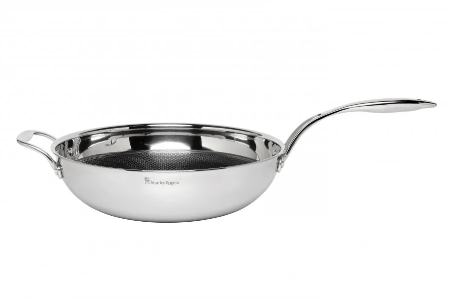 Stanley Rogers Matrix Stainless Steel Wok Pan - 32cm