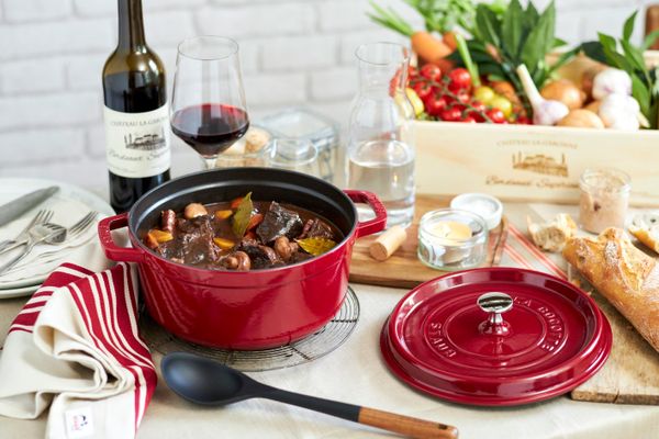 Staub Serving Spoon Black Silicone Head with Acacia Wood Handle - 30cm - Image 2