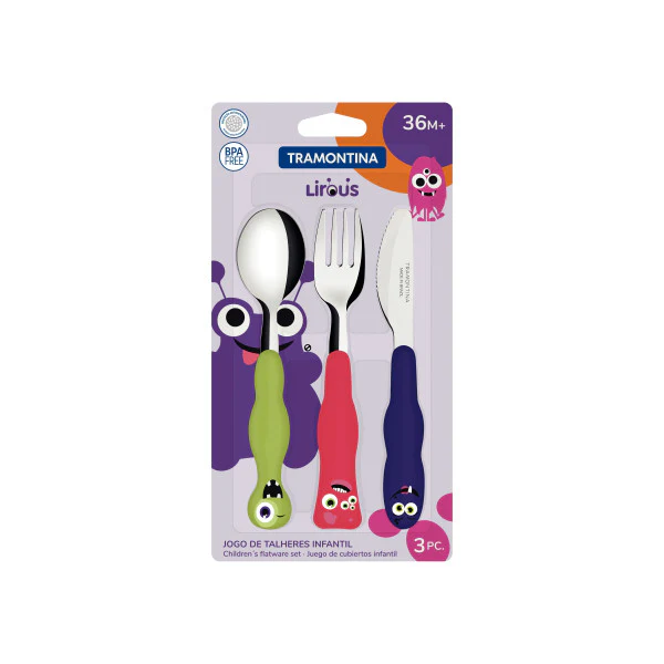 Tramontina Children's Monster Cutlery Set 3 Piece - Image 2