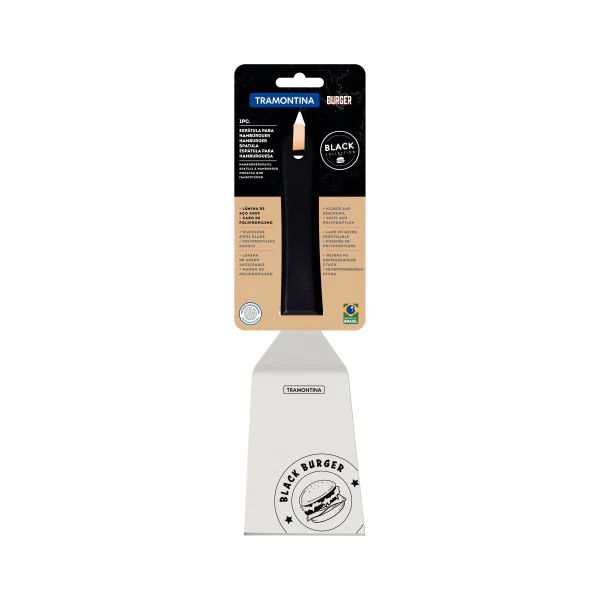 Tramontina Churrasco Black Barbecue Burger Spatula 6, 15cm - Image 2