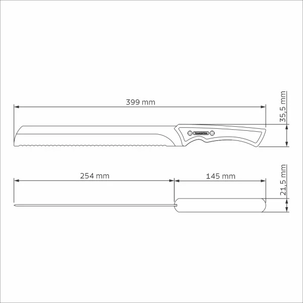 Tramontina Churrasco Black Collection Serrated Knife - 10in/25cm - Image 3