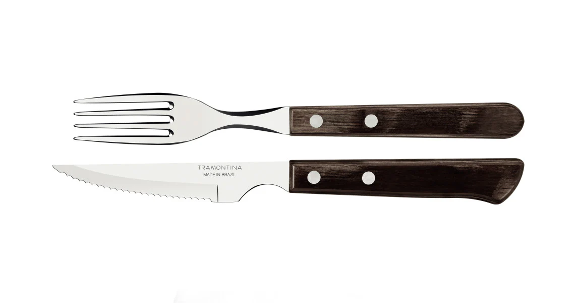 Tramontina Churrasco Jumbo Steak Knife and Fork Cutlery Set – 12 Piece