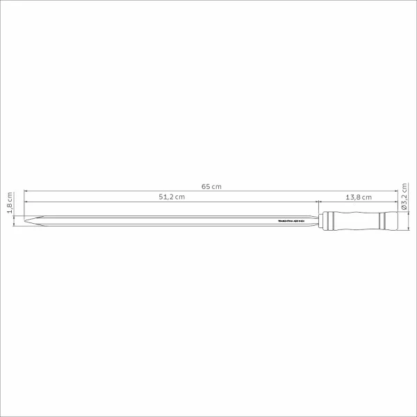Tramontina Heavy Duty Stainless Steel Skewer Wood Handle - 65cm - Image 3