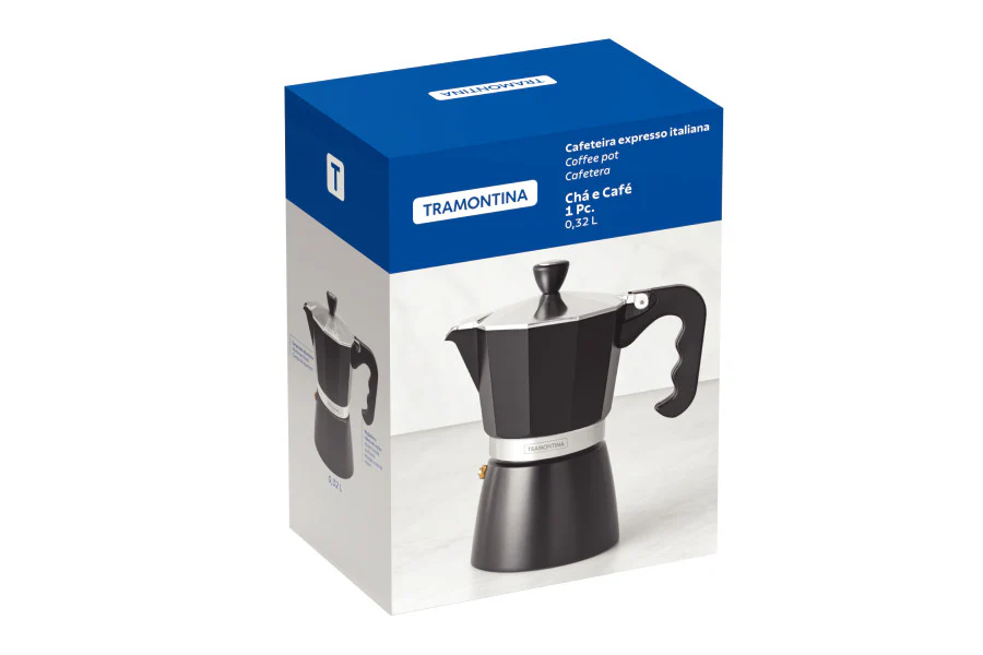Tramontina Italian Espresso Coffee Maker Black - 6 Cup (320ml) - Image 2