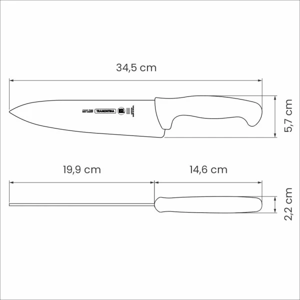 Tramontina Professional Master Black Cooks Knife - 20cm - Image 3