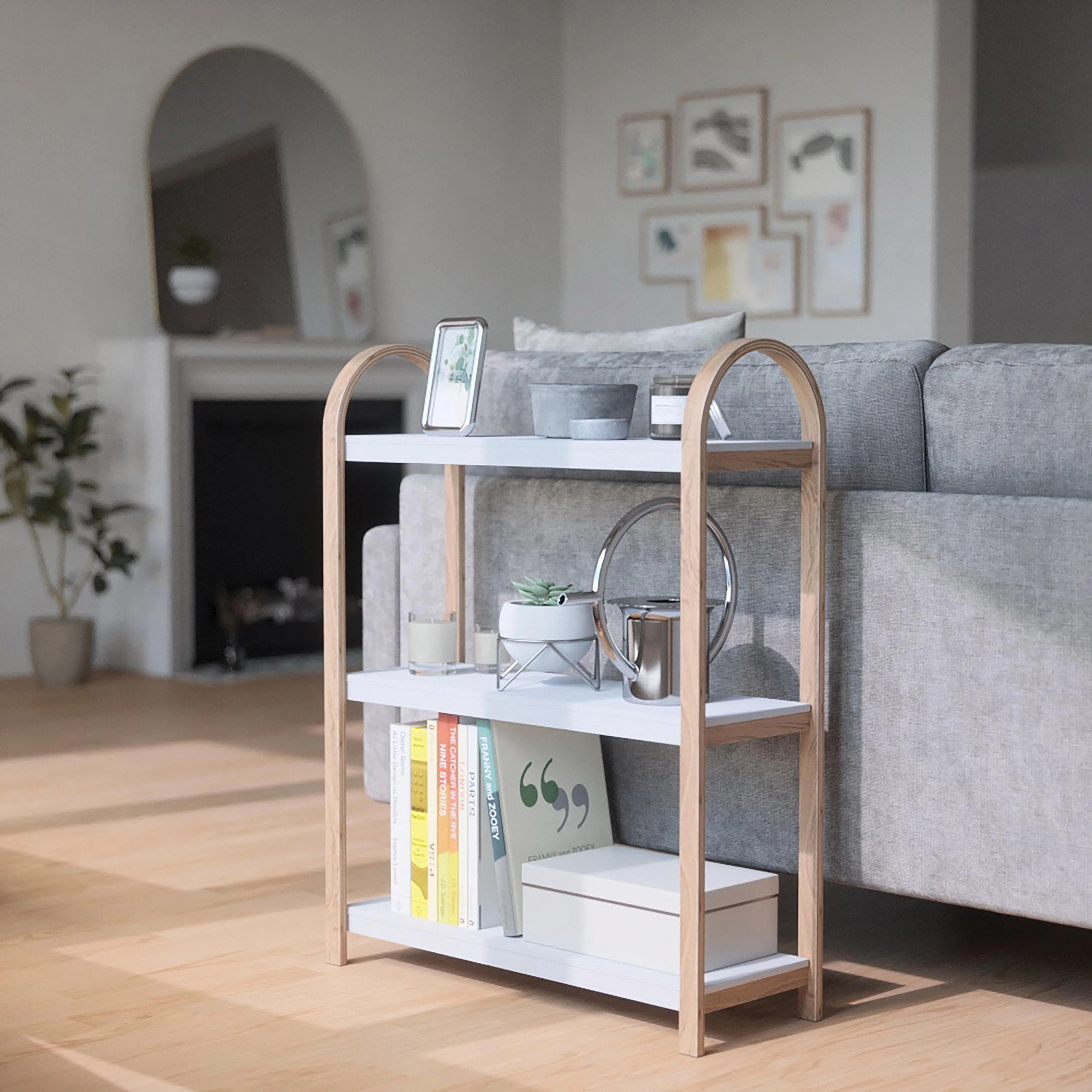 Umbra Bellwood Freestanding Shelf 3 Tier - White/Natural - Image 3