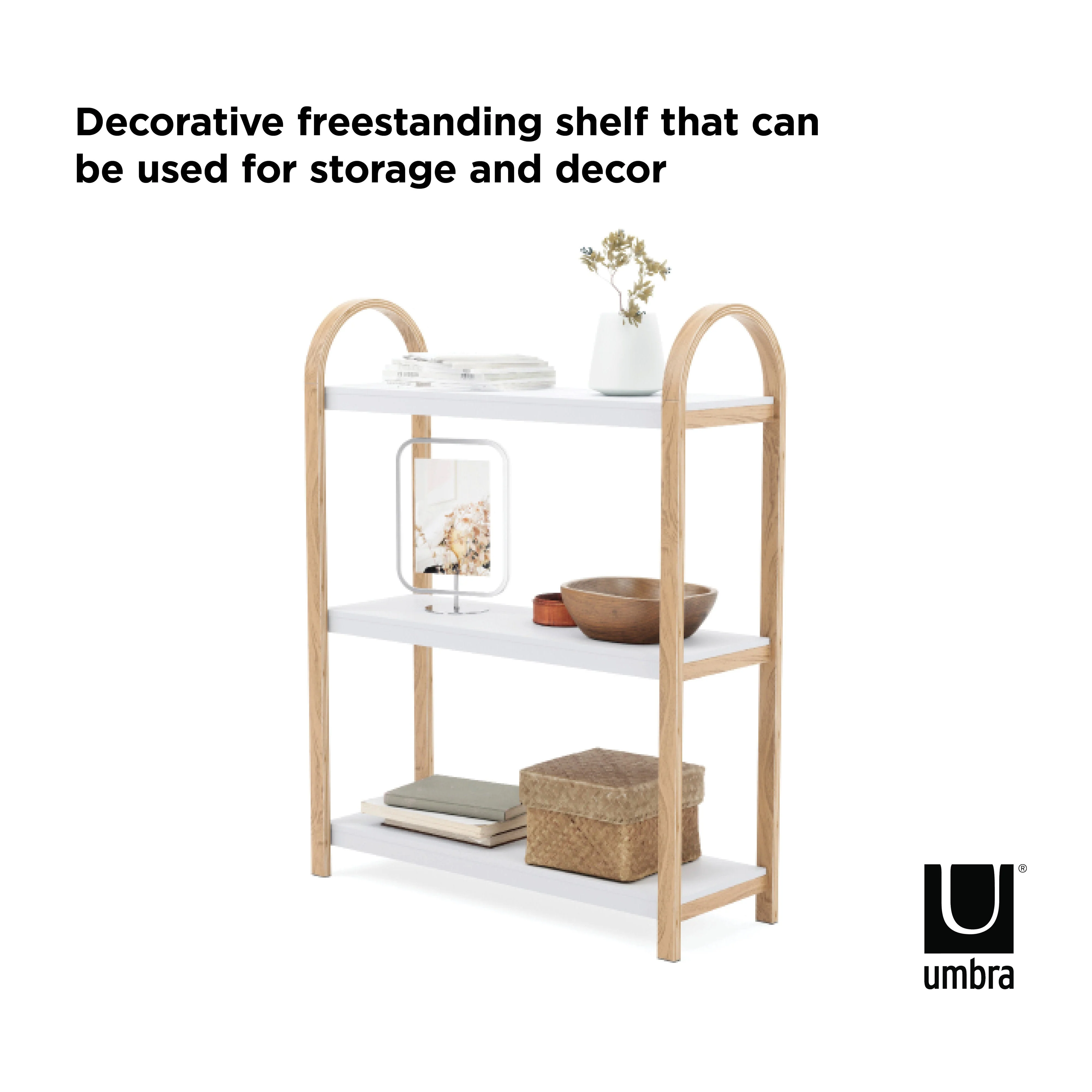 Umbra Bellwood Freestanding Shelf 3 Tier - White/Natural - Image 5