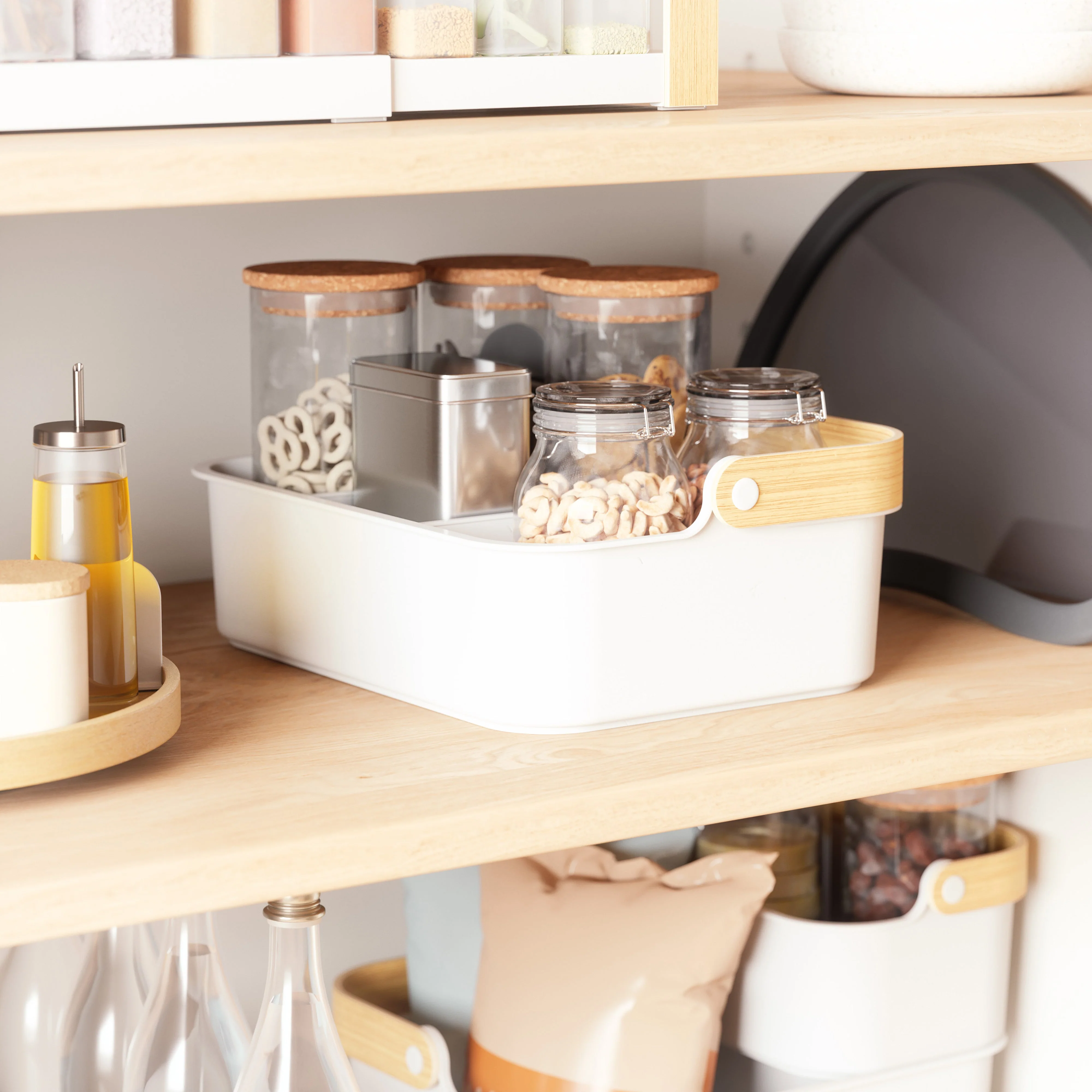 Umbra Bellwood Storage Bin - Large - White/Natural - Image 4