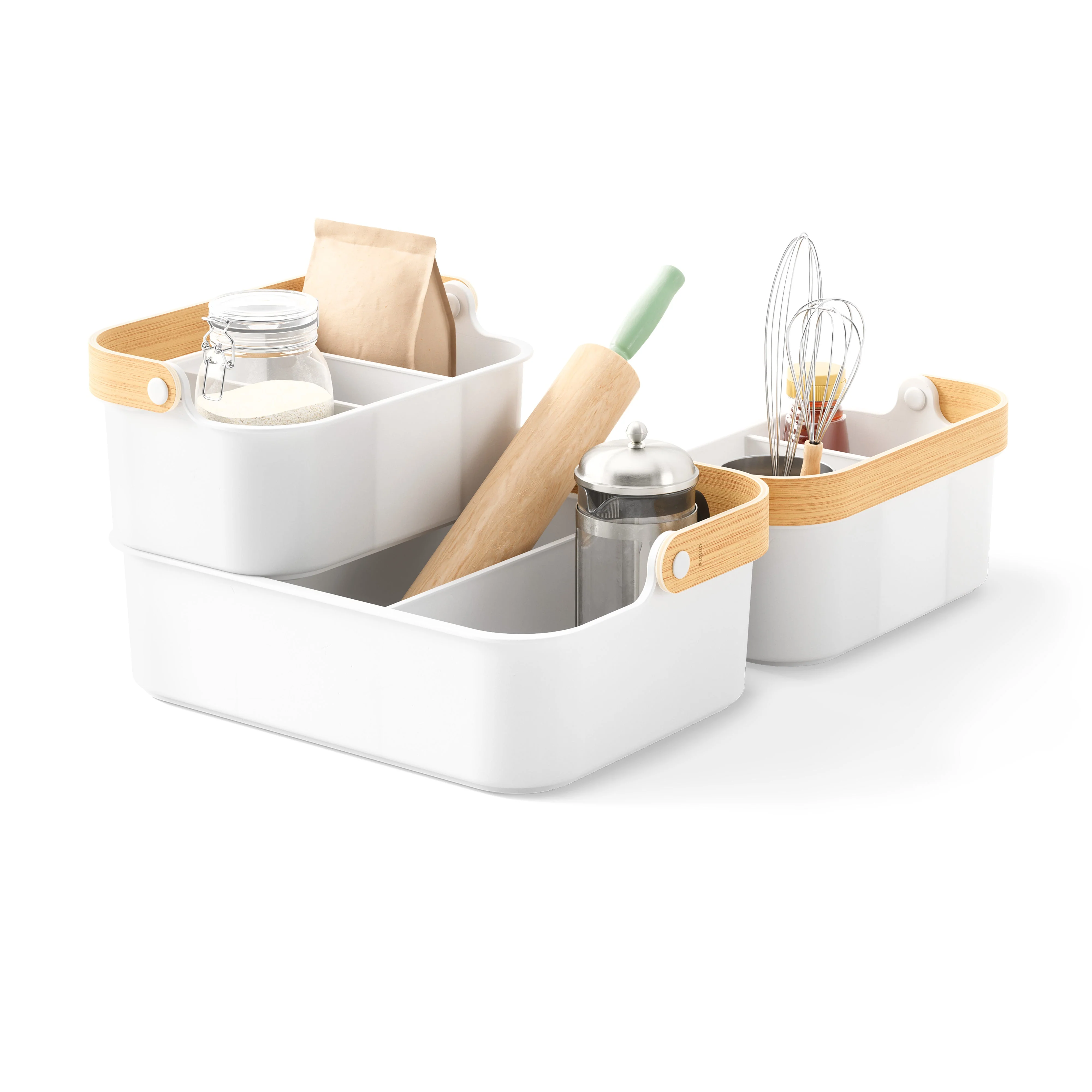 Umbra Bellwood Storage Bin - Large - White/Natural - Image 6