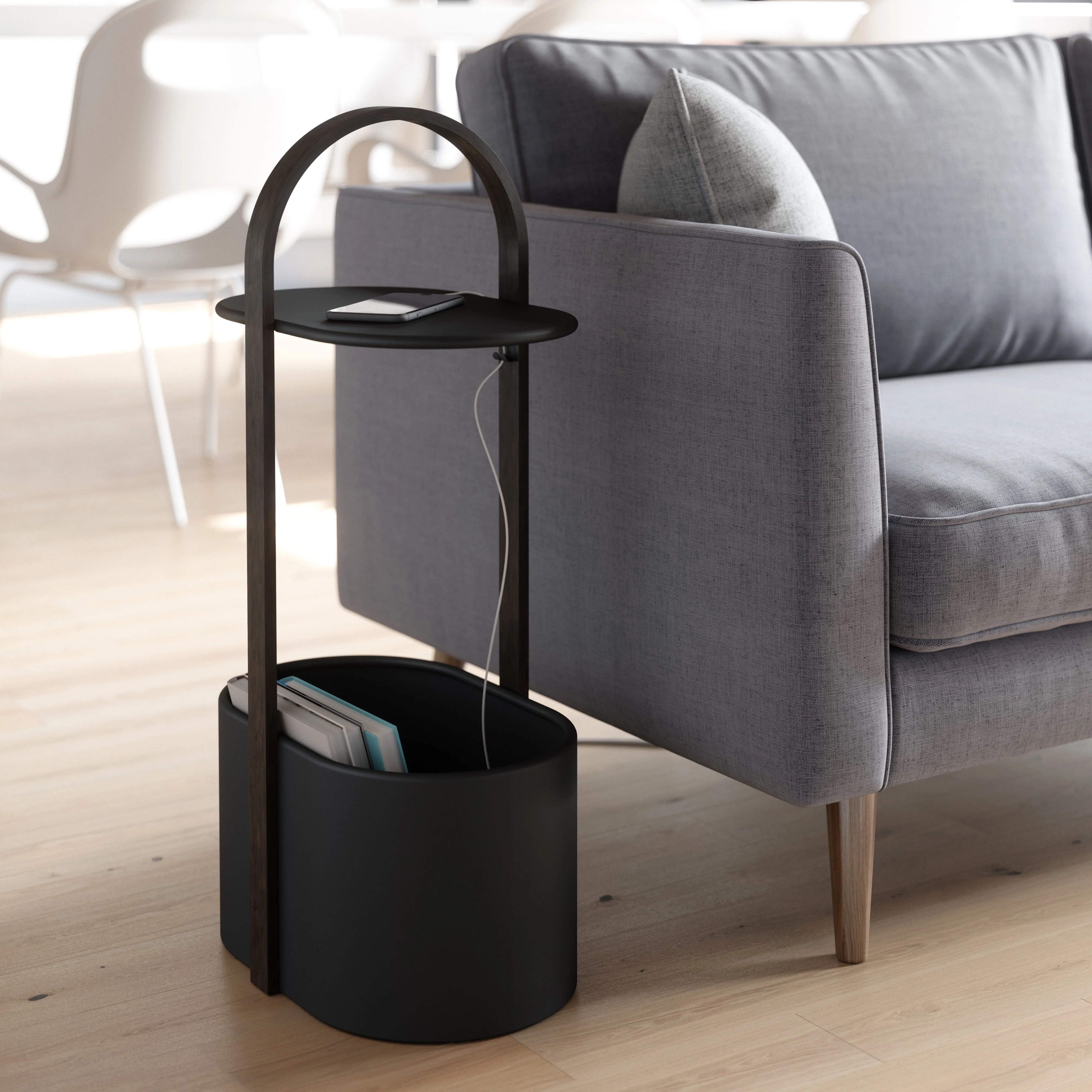 Umbra Bellwood Storage Table - Black/Walnut - Image 2